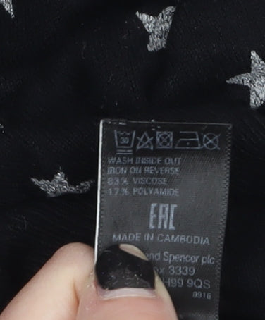 Marks and Spencer Womens Black Star Print Knit Jumper Size 10