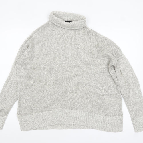 New Look Women's Grey Roll Neck Long Sleeve Knit Jumper Size M