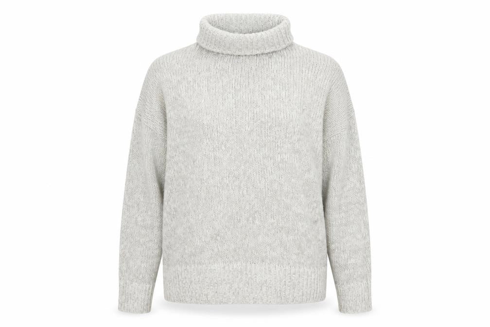 New Look Women's Grey Roll Neck Long Sleeve Knit Jumper Size M