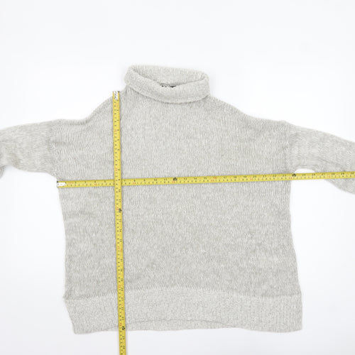 New Look Women's Grey Roll Neck Long Sleeve Knit Jumper Size M
