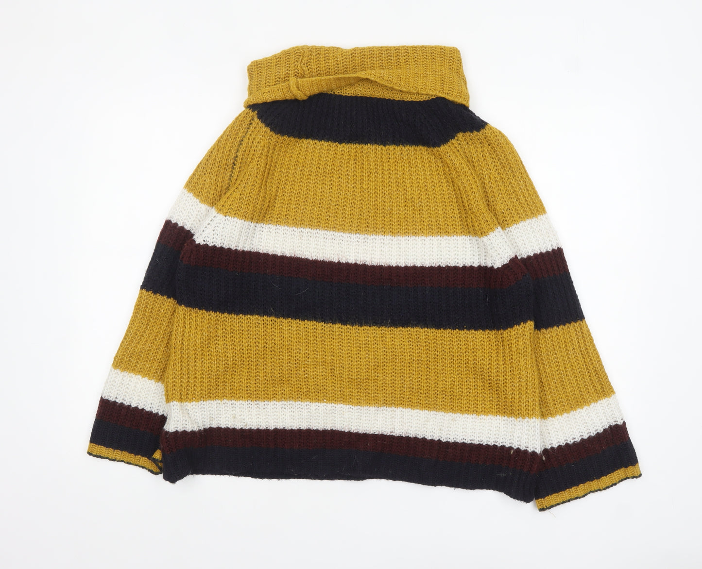 Isabella D. Women’s Multicoloured Chunky Roll Neck Striped Jumper M