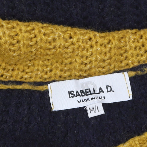Isabella D. Women’s Multicoloured Chunky Roll Neck Striped Jumper M