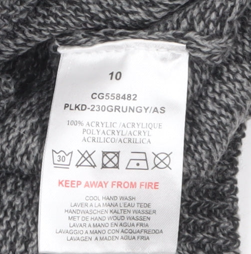 Brave Soul Women's Grey Knit Long Sleeve Pullover Jumper Size 10