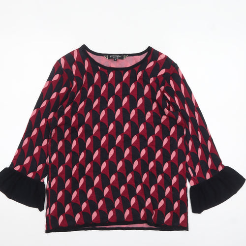 Principles by Ben de Lisi Women’s Multicoloured Size 12 Geometric Ruffle Sleeve Jumper