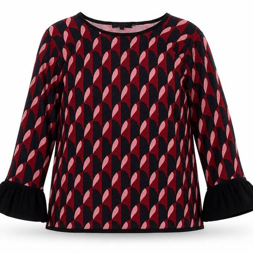 Principles by Ben de Lisi Women’s Multicoloured Size 12 Geometric Ruffle Sleeve Jumper