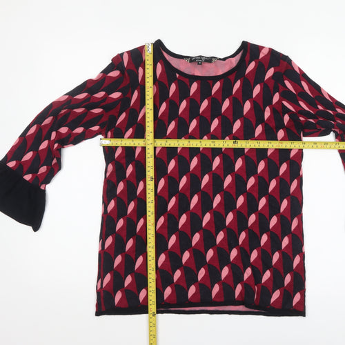 Principles by Ben de Lisi Women’s Multicoloured Size 12 Geometric Ruffle Sleeve Jumper