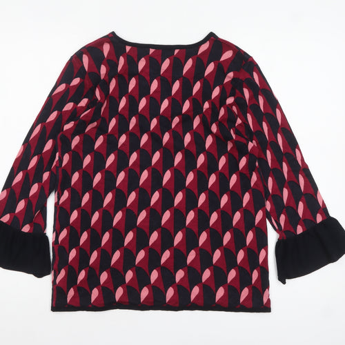 Principles by Ben de Lisi Women’s Multicoloured Size 12 Geometric Ruffle Sleeve Jumper