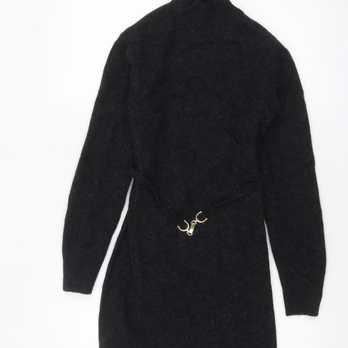 Primark Women’s Black High Neck Jumper Dress XS Knit Winter Style