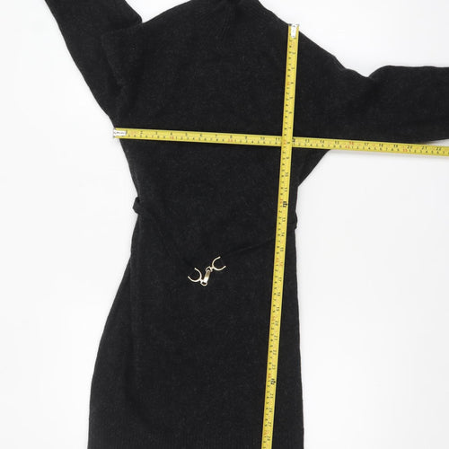Primark Women’s Black High Neck Jumper Dress XS Knit Winter Style