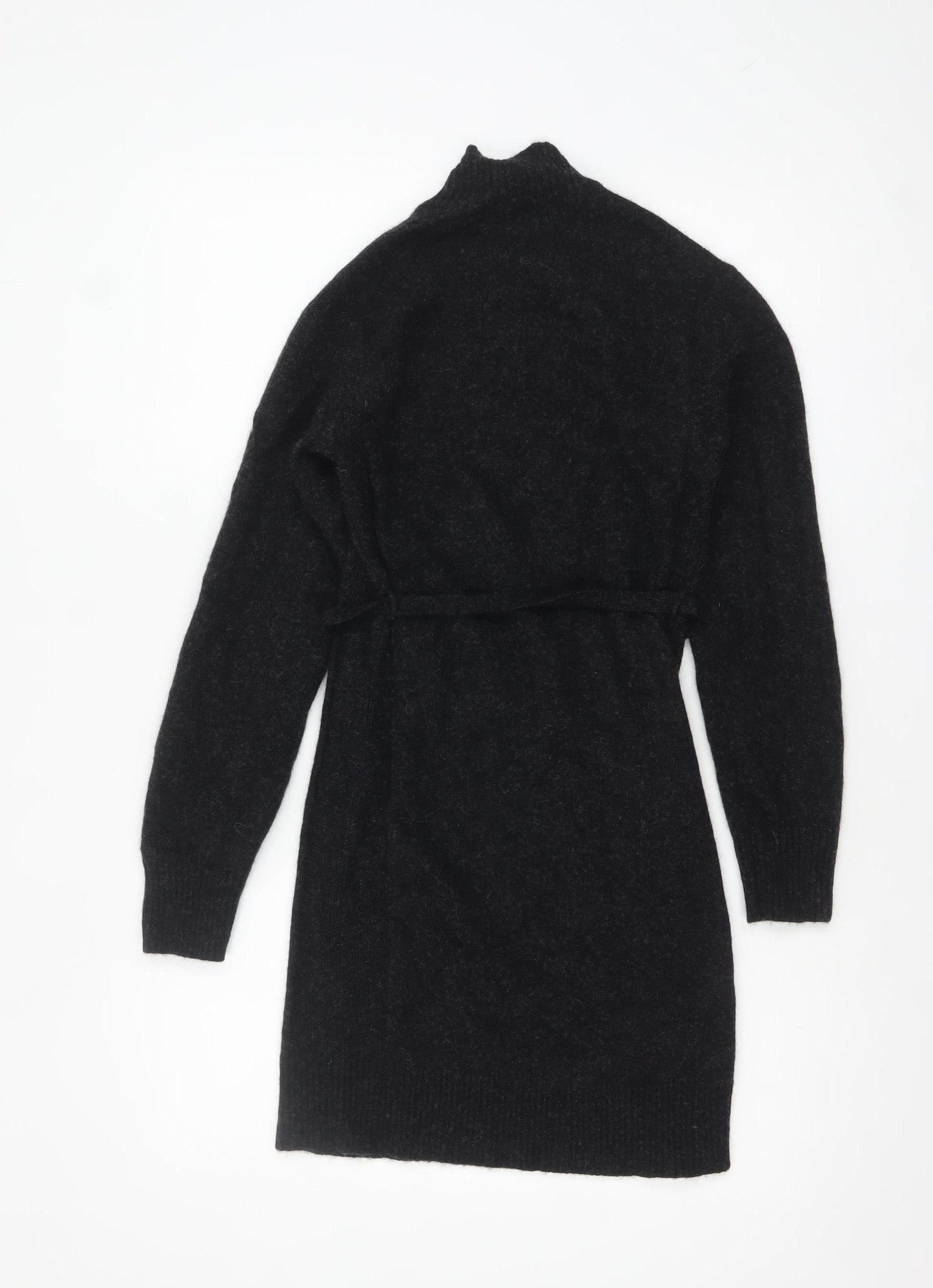 Primark Women’s Black High Neck Jumper Dress XS Knit Winter Style