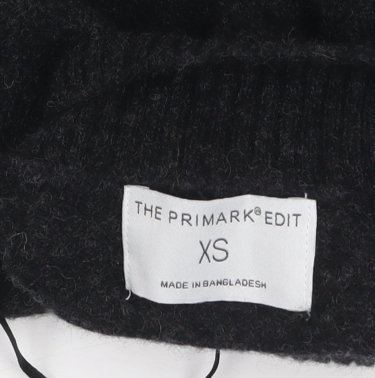 Primark Women’s Black High Neck Jumper Dress XS Knit Winter Style