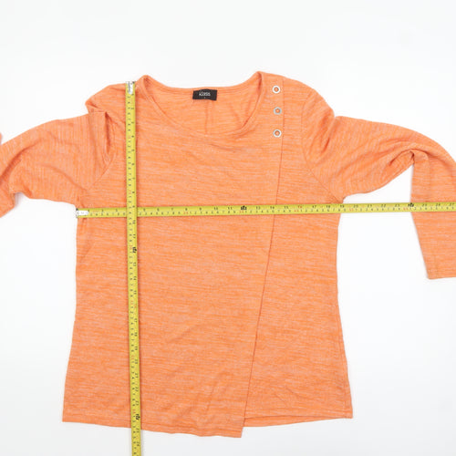 Klass Women’s Orange Long Sleeve Jersey Button Detail Top L