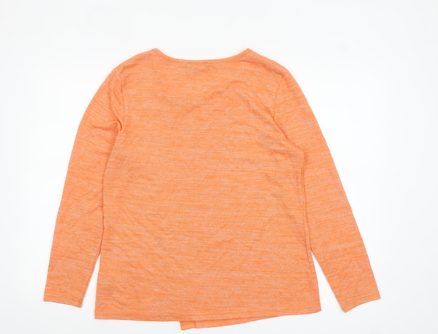 Klass Women’s Orange Long Sleeve Jersey Button Detail Top L