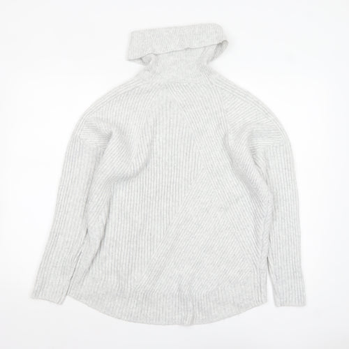 Mint Velvet Women's Grey Roll Neck Rib Knit Jumper Size S