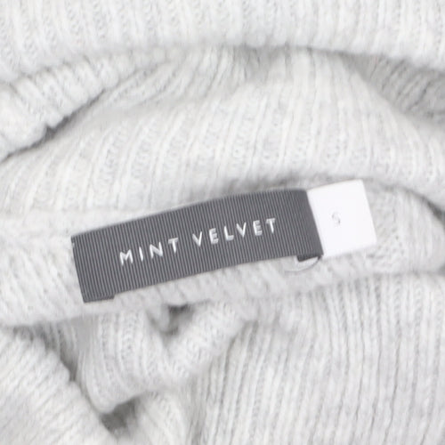 Mint Velvet Women's Grey Roll Neck Rib Knit Jumper Size S