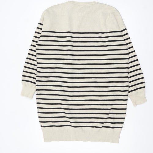 Apricot Women Beige Striped Crew Neck Pullover Jumper UK 10