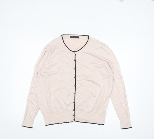 Marks and Spencer Womens Beige Knit Cardigan Size 18 V-Neck