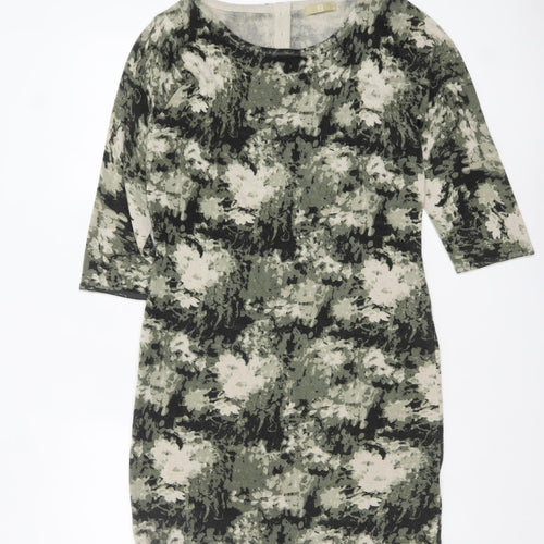 TU Women’s Green Floral Shift Dress Size 12 Knitwear 3/4 Sleeve