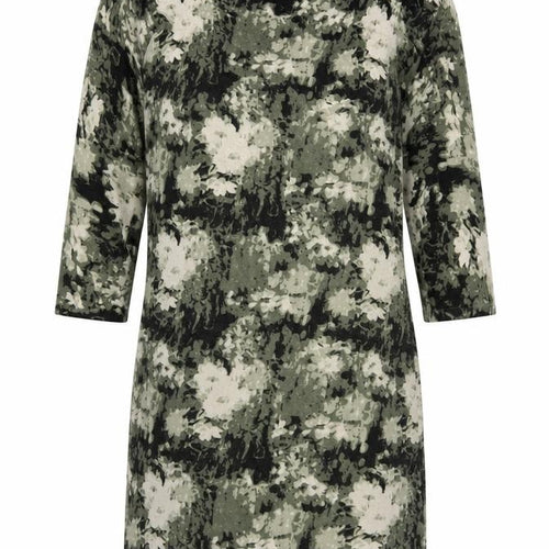 TU Women’s Green Floral Shift Dress Size 12 Knitwear 3/4 Sleeve
