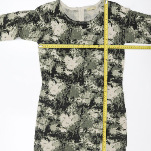 TU Women’s Green Floral Shift Dress Size 12 Knitwear 3/4 Sleeve