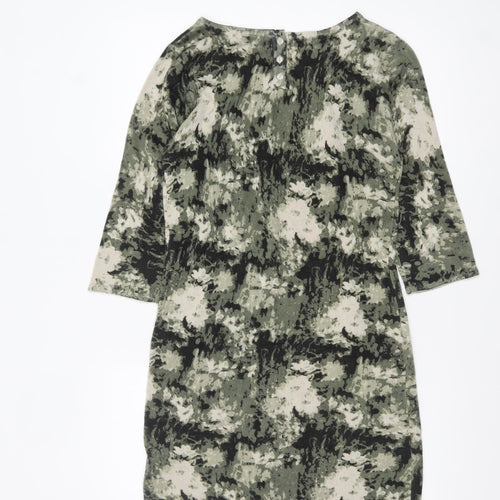 TU Women’s Green Floral Shift Dress Size 12 Knitwear 3/4 Sleeve