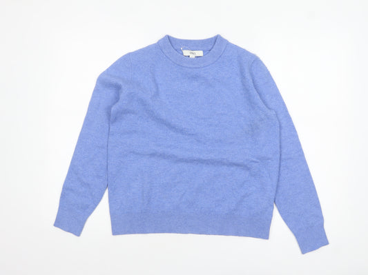 Marks and Spencer Women Blue Crew Neck Knit Jumper Size S