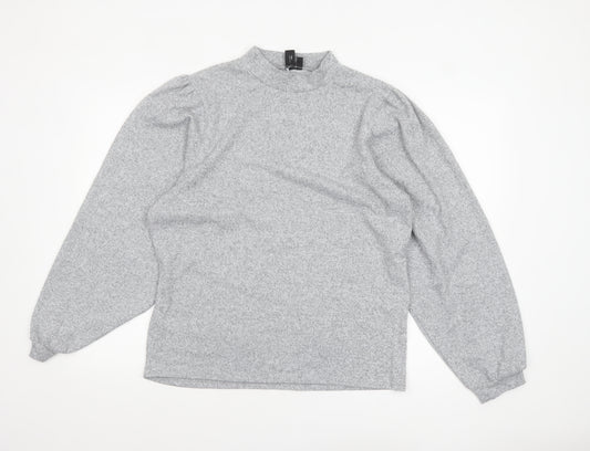 Izabel London Women's Light Grey Size 14 Mock Neck Long Sleeve Jumper