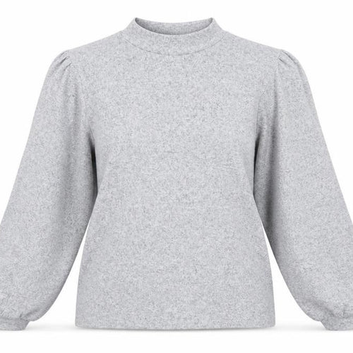 Izabel London Women's Light Grey Size 14 Mock Neck Long Sleeve Jumper