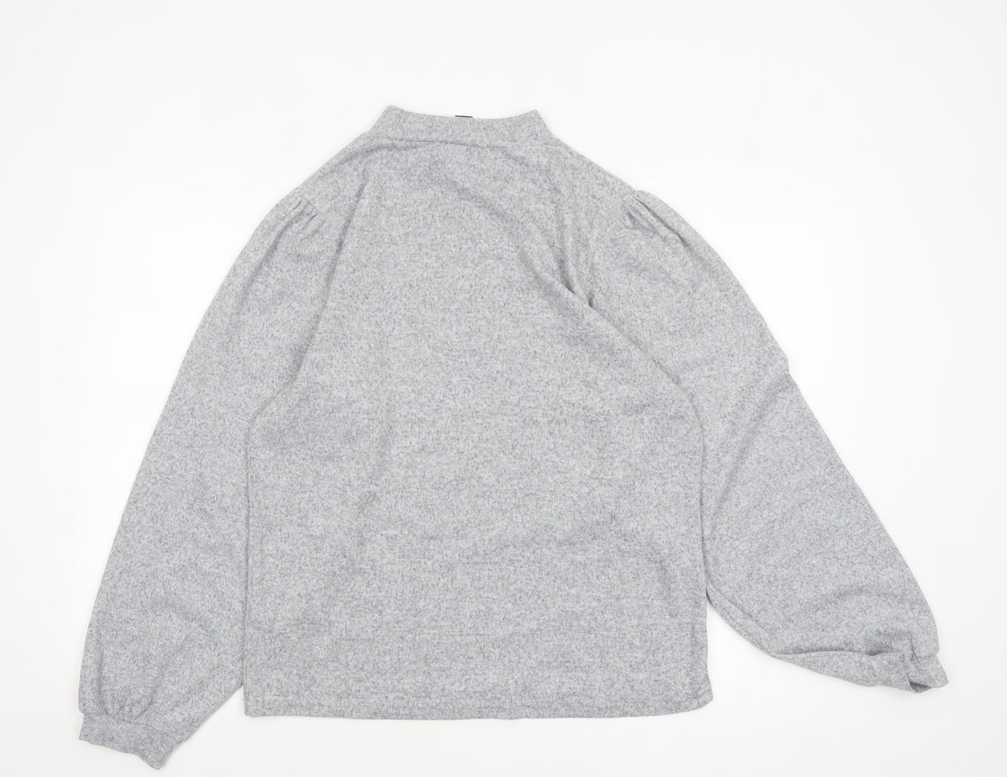 Izabel London Women's Light Grey Size 14 Mock Neck Long Sleeve Jumper