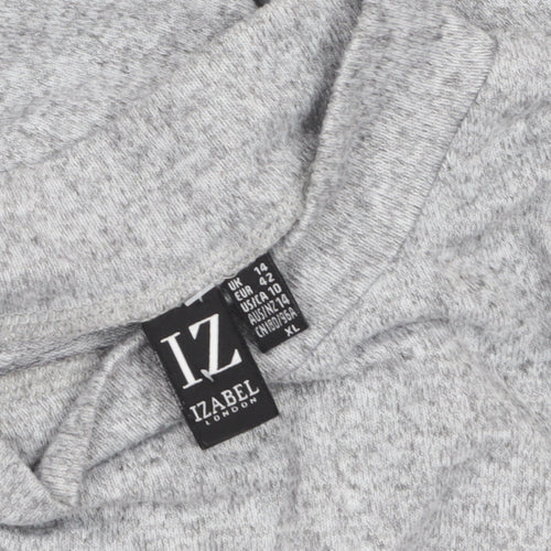 Izabel London Women's Light Grey Size 14 Mock Neck Long Sleeve Jumper