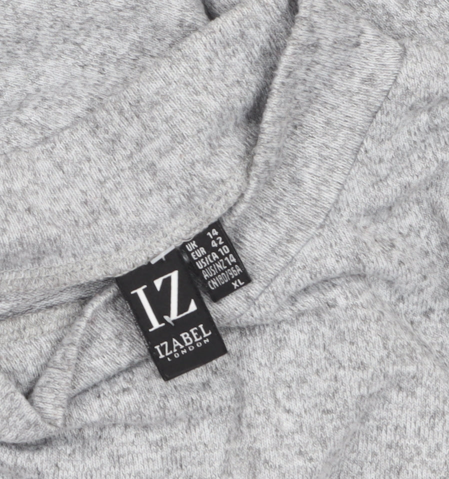 Izabel London Women's Light Grey Size 14 Mock Neck Long Sleeve Jumper