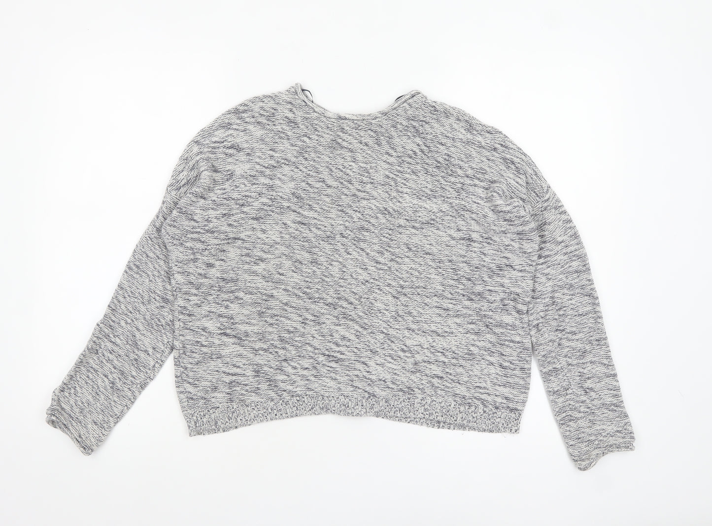 New Look Women's Grey Knit Cotton Button Cardigan Size S