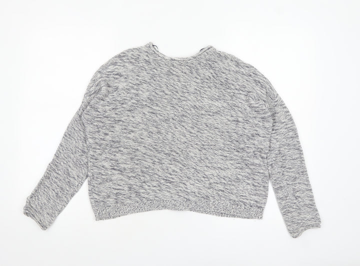 New Look Women's Grey Knit Cotton Button Cardigan Size S