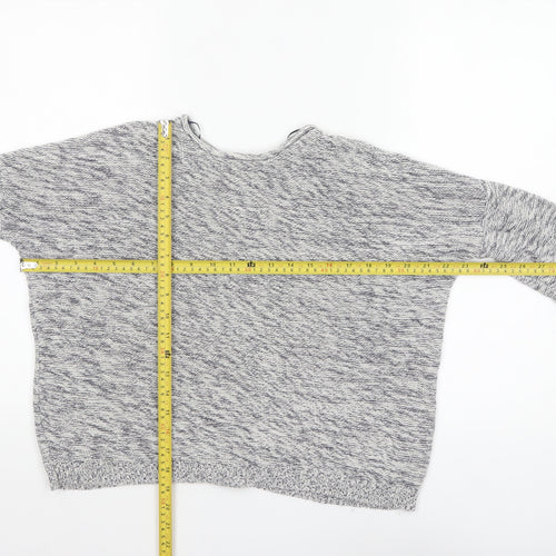 New Look Women's Grey Knit Cotton Button Cardigan Size S