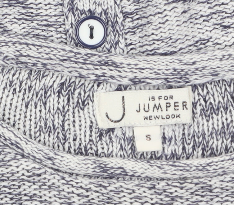 New Look Women's Grey Knit Cotton Button Cardigan Size S