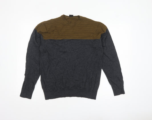 Paul Smith Men’s Brown Grey Merino Wool Pullover Jumper XL