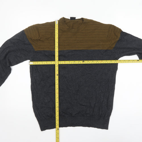 Paul Smith Men’s Brown Grey Merino Wool Pullover Jumper XL