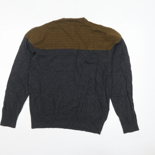 Paul Smith Men’s Brown Grey Merino Wool Pullover Jumper XL