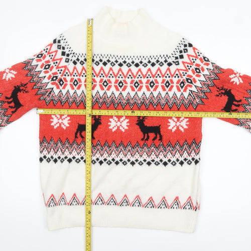 F&F Women’s Multicoloured Fair Isle Reindeer Jumper Size 14