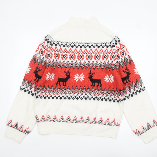F&F Women’s Multicoloured Fair Isle Reindeer Jumper Size 14