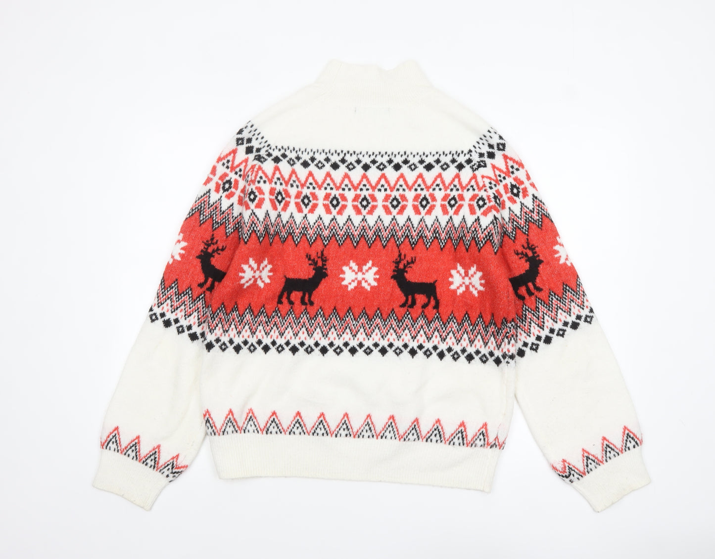 F&F Women’s Multicoloured Fair Isle Reindeer Jumper Size 14