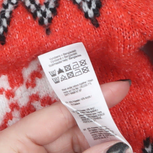 F&F Women’s Multicoloured Fair Isle Reindeer Jumper Size 14