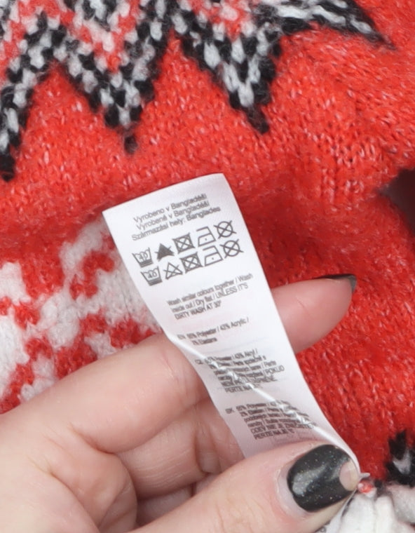 F&F Women’s Multicoloured Fair Isle Reindeer Jumper Size 14