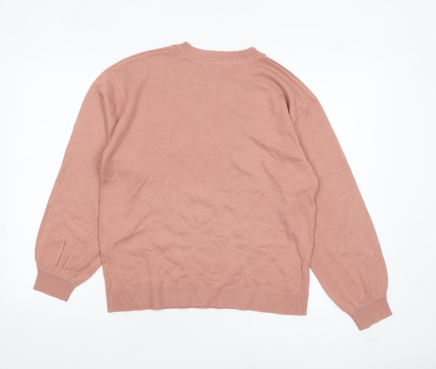 Next Women's Pink Star Rhinestone Crew Neck Jumper Size S