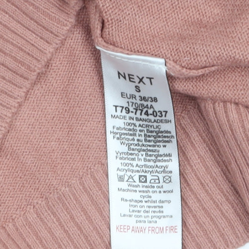 Next Women's Pink Star Rhinestone Crew Neck Jumper Size S