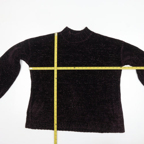 Next Women Purple Mock Neck Velour Jumper Size Large