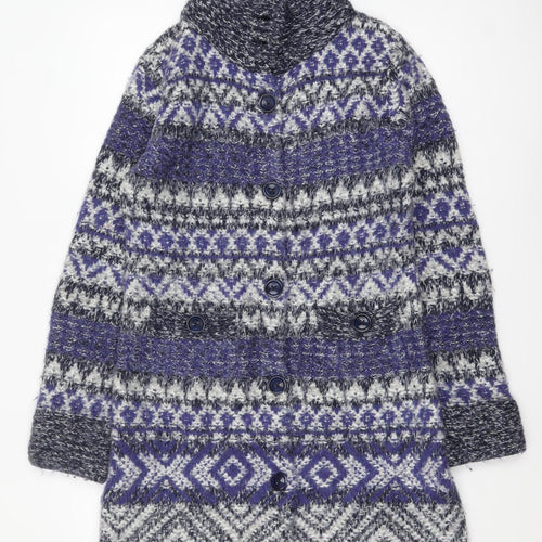 Marks and Spencer Per Una Women’s Blue Fair Isle Knit Cardigan M
