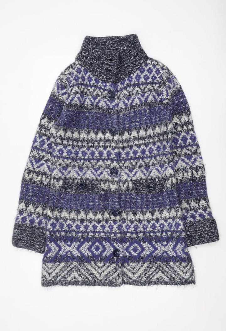 Marks and Spencer Per Una Women’s Blue Fair Isle Knit Cardigan M