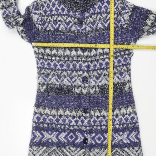 Marks and Spencer Per Una Women’s Blue Fair Isle Knit Cardigan M