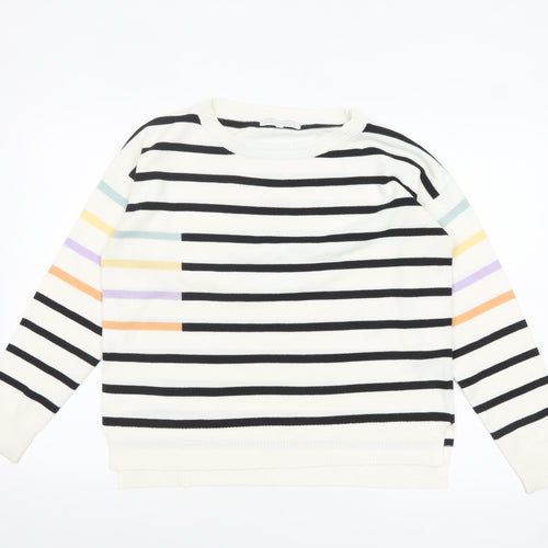 Next Womens Multicoloured Striped Acrylic Pullover Jumper M